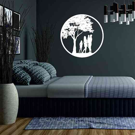 Декоративне настінне Панно «Родина», Декор на стіну 90*90 см, Білий Київ