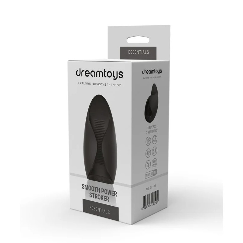 Мастурбатор с вибрацией Dream Toys Essentials, открытый, нереалистичный, черный, 13 см Sex Aura Киев - изображение 2