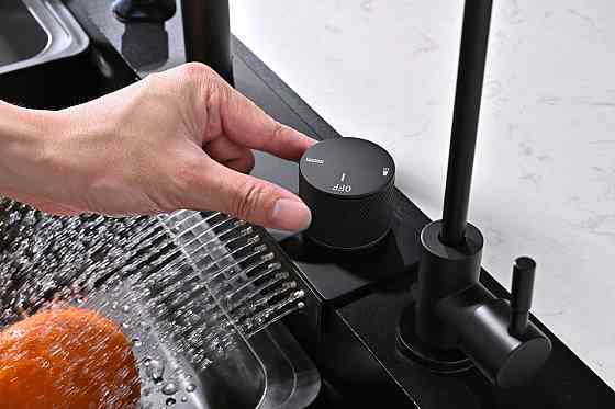 Кухонна мийка водоспад Willda чорна / Nano Black 75x46x22 см (375777766) Київ