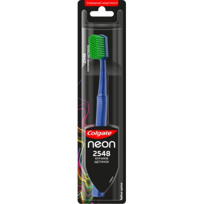 Зубна щітка Colgate Neon 2548 кінчиків щетинок середньої жорсткості Синя (2172000000025) Вінниця - фото 1