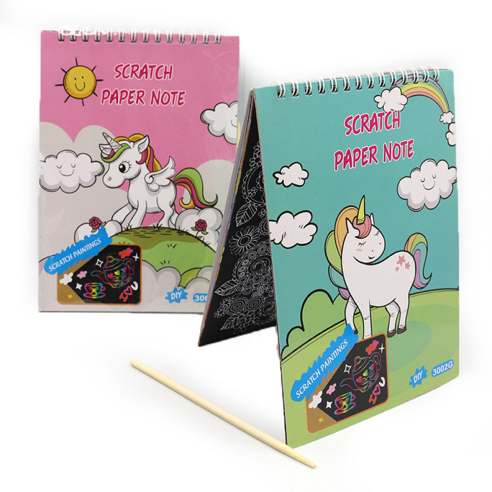 Скетчбук для гравюр А5 "Josef Otten" Единоріг, чорні сторінки + паличка, на спіралі, 2002-WH, шт Київ - фото 1