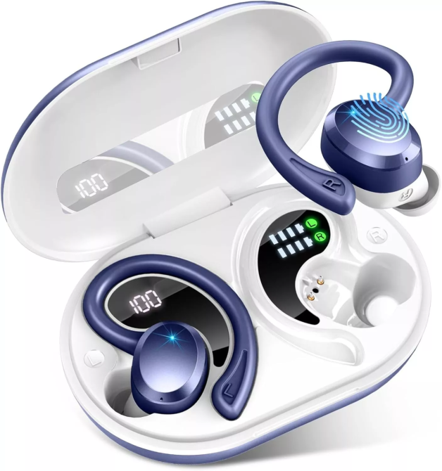 Беспроводные наушники Rulefiss Q38 Bluetooth 5.3 TWS | Hi-Fi, HD-микрофон, 48 часов, IP7, LED-дисплей, Sapphire Blue Киев - изображение 1