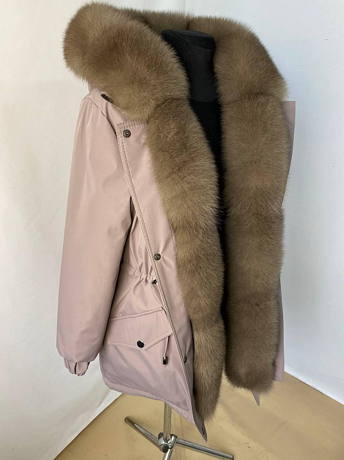 Парка женская с мехом песца под Соболь Пудровый р54 75 см Харьков - изображение 7