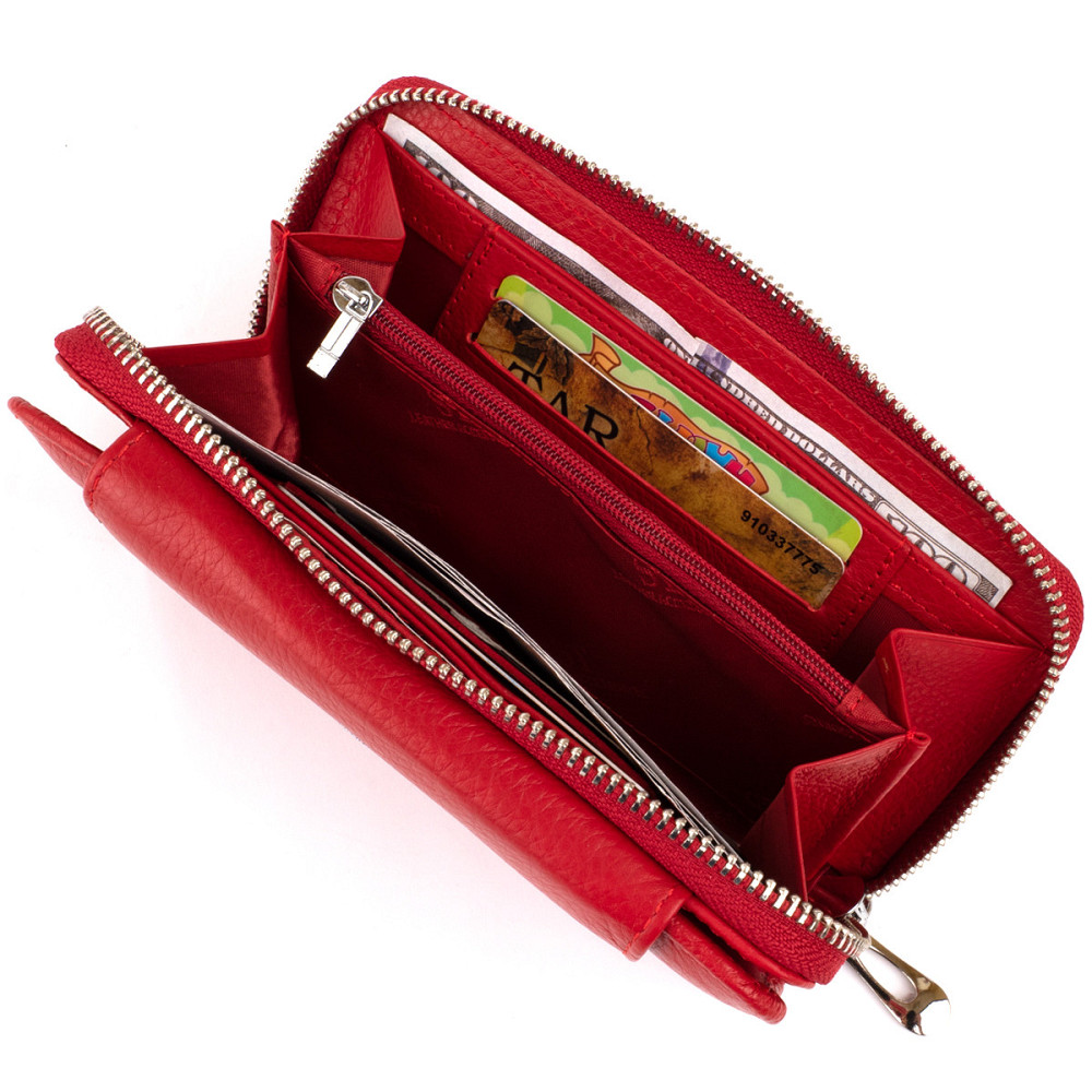 Кошелек из кожи на защелке Красный (ST Leather) Киев - изображение 2