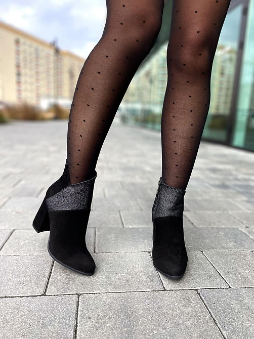 Nivelle Черевики жіночі NIVELLE чорні натуральна замша каблук 9см размеры 35р.36р.37р.38р. (361 Коломия - фото 5