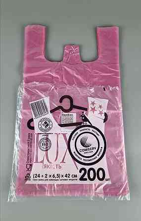 Майка фасовочная п\э №24*42 Премиум ЛЮКС Сomserv(200шт) розовая (1 пачка) Харьков