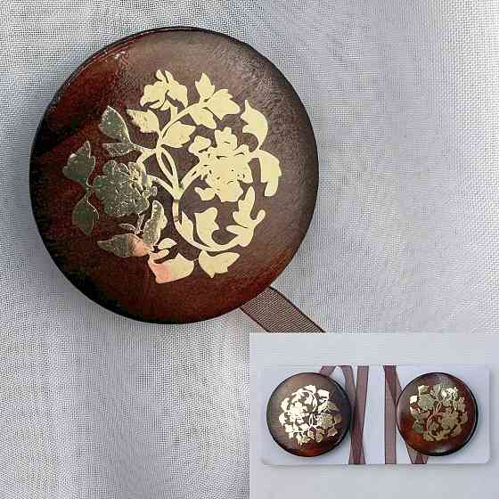 Магніти для штор і гардин Карпати набір 2 шт Венге з золотистим (81-261) Київ