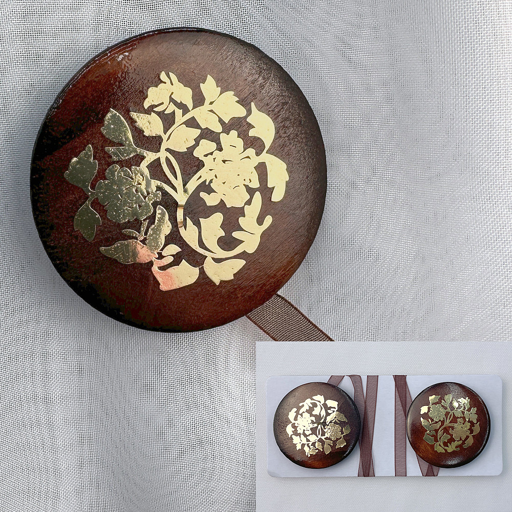 Магниты для штор и гардин Карпаты набор 2 шт Венге с золотистым (81-261) Киев - изображение 1