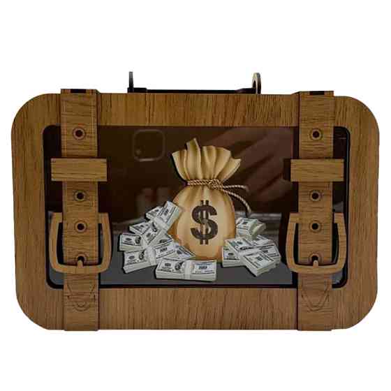 Деревянная копилка чемодан 