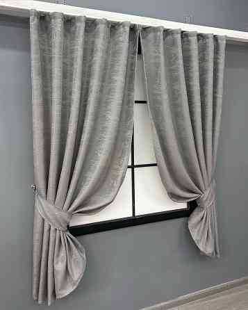 Комплект коротких штор VR-Textil Жакард Viva Marmo № 1781ш Світло-сірий 140х170 см 2 шт (35-0366) Київ