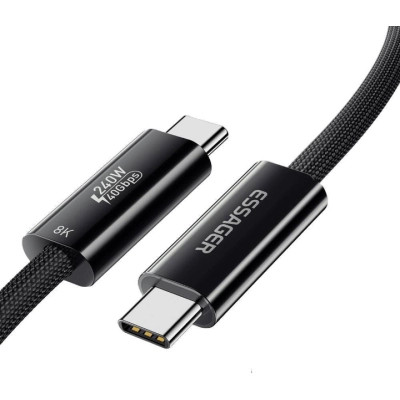 Дата кабель USB-C to USB-C 1.0m Thunderbolt 4 240W 8K60Hz black Essager (EXCTT4-PL01-P) Вінниця - фото 2