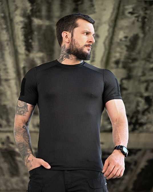Тактическая потоотводящая футболка  samuray Cooltuch black Одесса - изображение 6