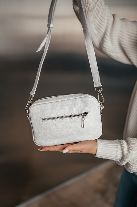 Женская сумочка, Стильная сумка из натуральной кожи, Маленькая белая сумка клатч на каждый деньMasterSem Киев - изображение 7
