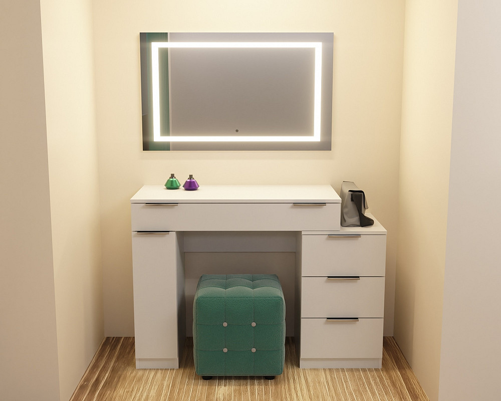 Стол туалетный Трюмо Кристалл, Белый, 1200/452/847 Львов - изображение 5