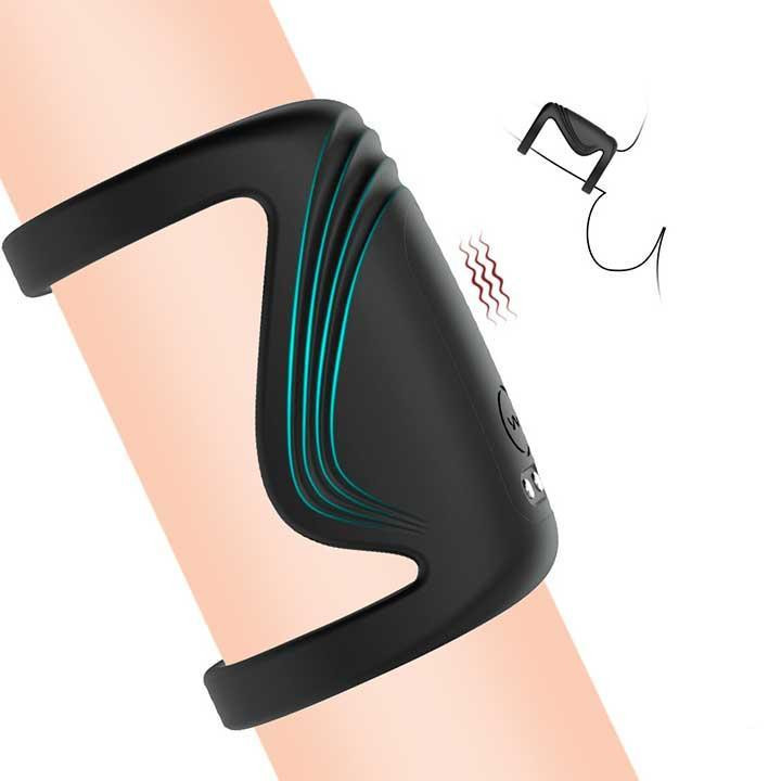 Насадка на пеніс із вібрацією Black Velvets Sleeve Вінниця - фото 9