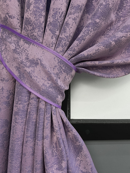 Комплект штор коротких VR-Textil Жаккард Sultan YL № 1764ш Сиреневый 130х170 см 2 шт (35-0442) Киев - изображение 4