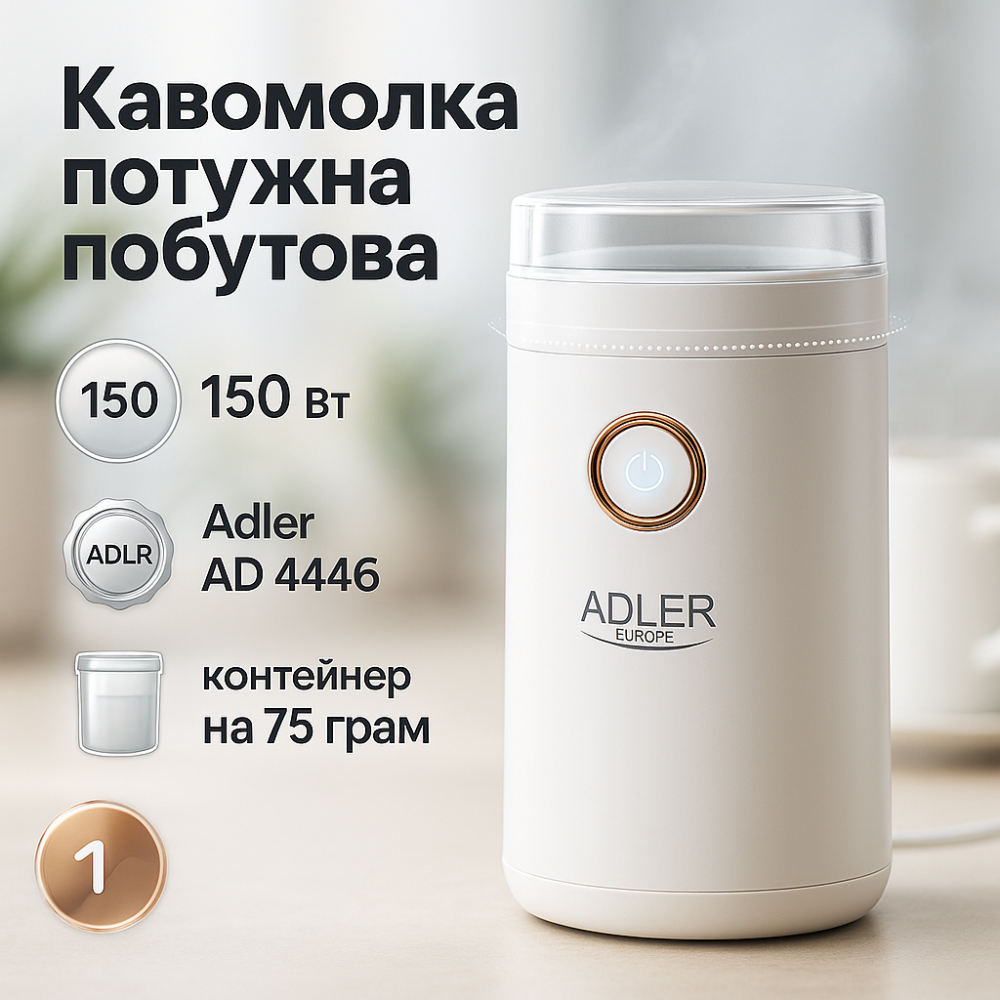 Електрична кавомолка для кави, Електрична кавомолка з регулюванням ступеня помелу NJ-82 Львів - фото 10