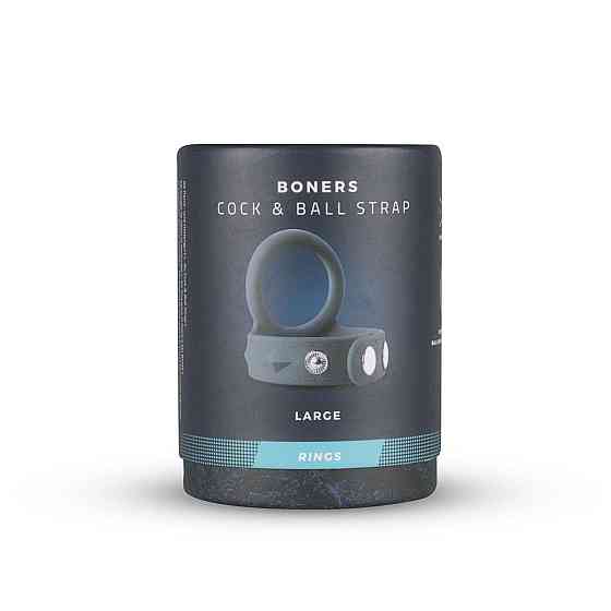 Подвійне ерекційне кільце Boners Cock & Ball Strap L, регулювання діаметра, 3,5–6 см Sex Aura Київ