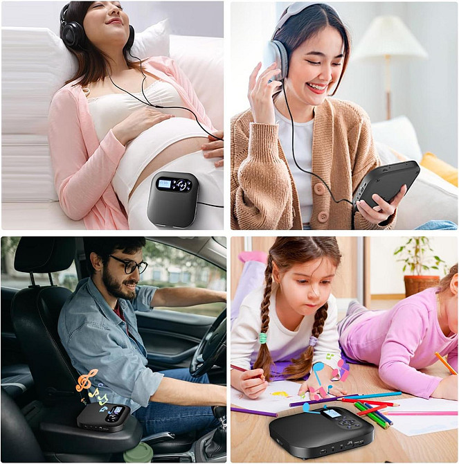 Портативний CD-програвач DESOBRY Bluetooth AUX РК-дисплей вбудовані динаміки Дніпро - фото 10