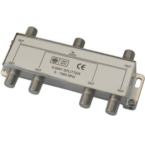 Спліттер (Splitter) ТВ 6-way 5-1000MHZ, корпус метал Полтава - фото 1