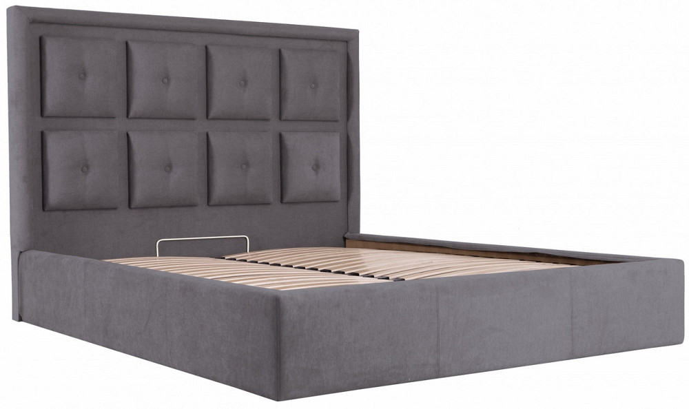 Ліжко Двоспальне Windsor VIP 180 х 190 см Місті Dark Grey З додатковою металевою цільнозварною рамою Темно-сірий Київ - фото 8