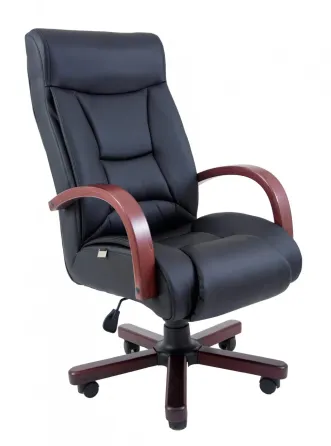 Офісне Крісло Керівника Richman Magistr Шкіра Комбо Lux Wood М1 Tilt Чорний Київ