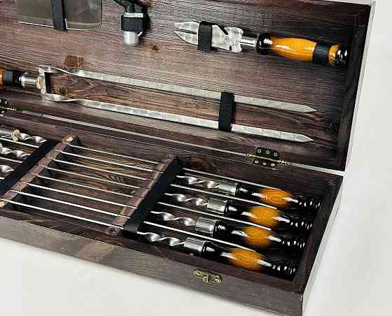 Подарунковий набір шампурів в дерев'яному кейсі для пікніка ОРІОН HAPPY DAYS Тернопіль