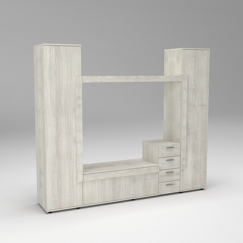 Стенка в гостиную под ТВ Эхо-2, Дуб Шамоні Світлий, 2160х420х1850 Львов - изображение 3