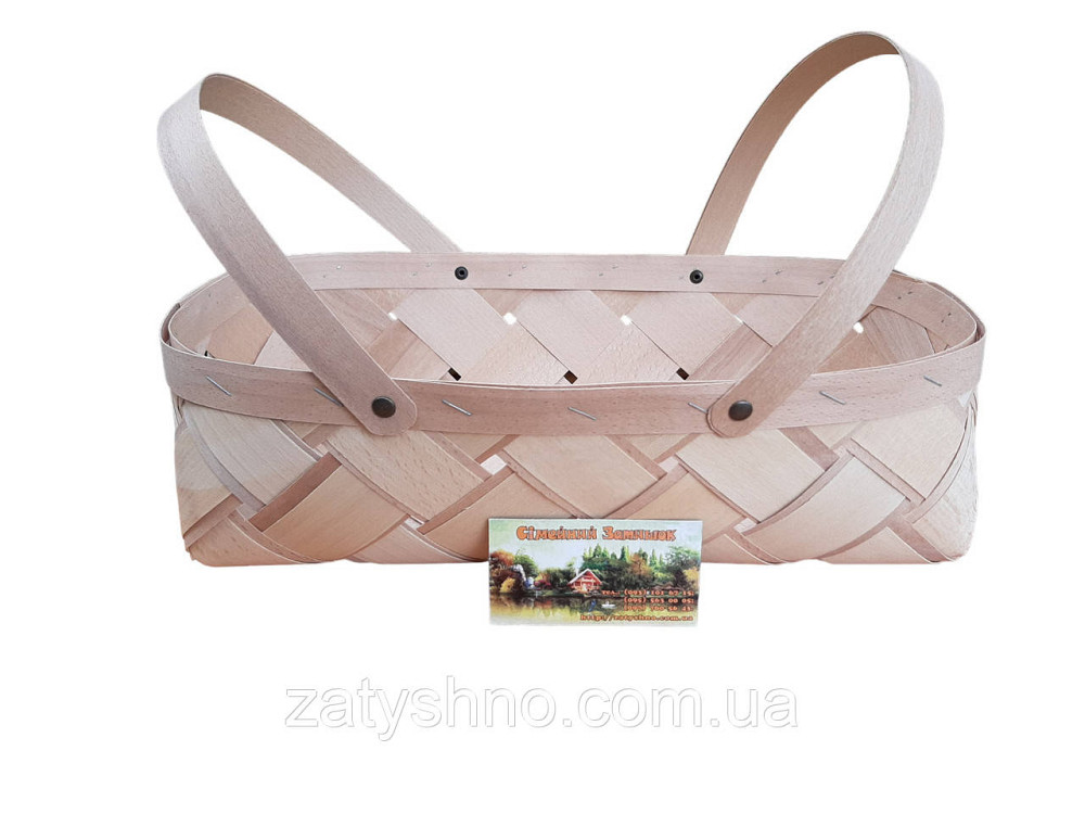 Корзина из шпона плетеная  с ручками Киев - изображение 1