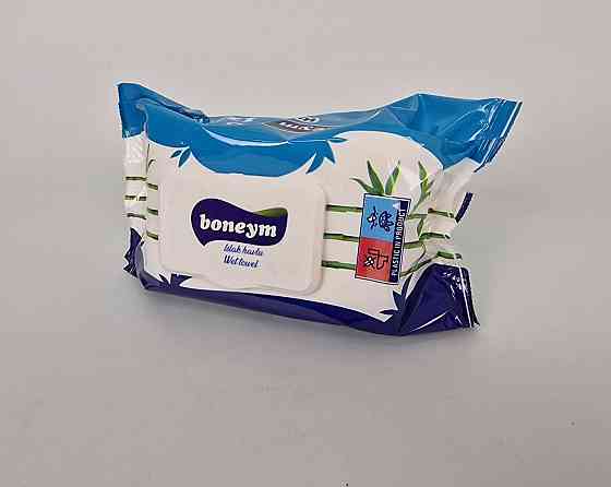 Волога серветка 120 шт. "Boneym Бамбук" клапан (1 пачка) Харків