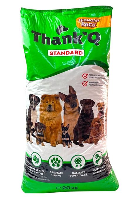 Сухий корм для дорослих собак Thank'Q Standart з яловичиною 20 кг Виноградів - фото 1