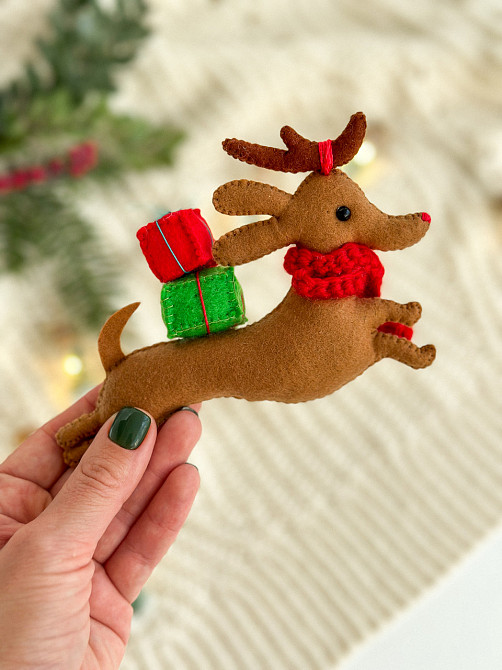 Новогодняя елочная игрушка из фетра ручной работы. Киев - изображение 1