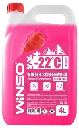 Зимовий омивач скла WINSO WINTER SCREENWASH BUBBLE GUM -22°C, 4 л – надійне очищення та приємний аромат жуйки Ковель - фото 1