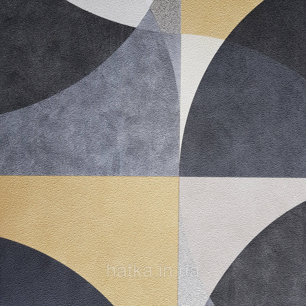 Шпалери метрові вінілові на флізелін дизайнерські Erismann Elle геометрія ромби кола жовтий чорний сірий Київ - фото 3