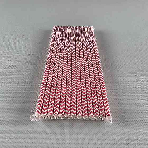 Соломка трубочка паперова Ø 5 мм 20 см "Ялинка" червона 25 шт (1 пачка) Харків