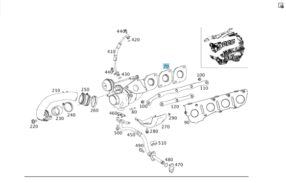 Mercedes-Benz  A2780903680 Турбонагнітач правий для двигуна М278 V8 4.0 4.6л E-Class Coupe C207 Одеса