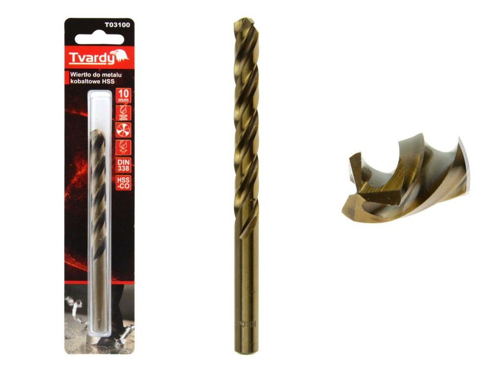 Свердло металу кобальтове "Tvardy" HSS-Co M35 (DIN338) діаметром  10,0мм Киев - изображение 1