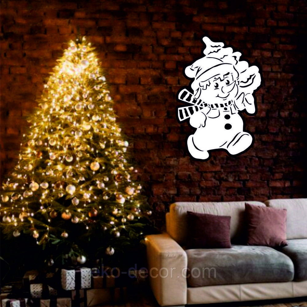 Декоративне настінне Панно «Сніговик», Декор на стену Київ - фото 6