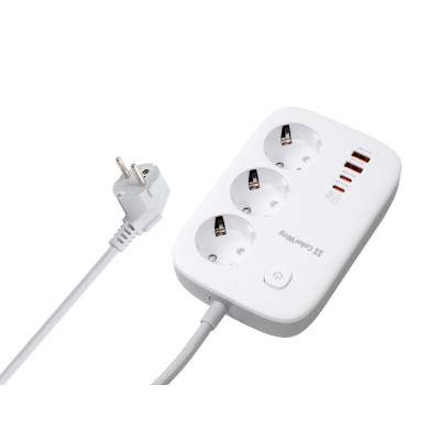 Мережевий фільтр живлення ColorWay CW-CHE34PDW 3 розетки/4USB (CW-CHE34PDW) Вінниця - фото 1