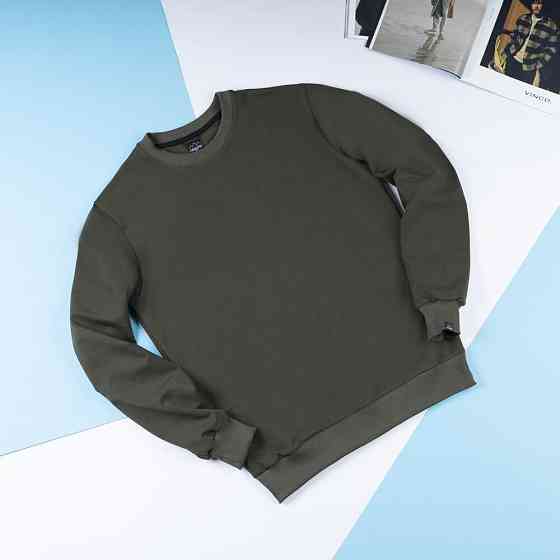 Світшот чоловічий однотонний хакі Pobedov 001 Київ