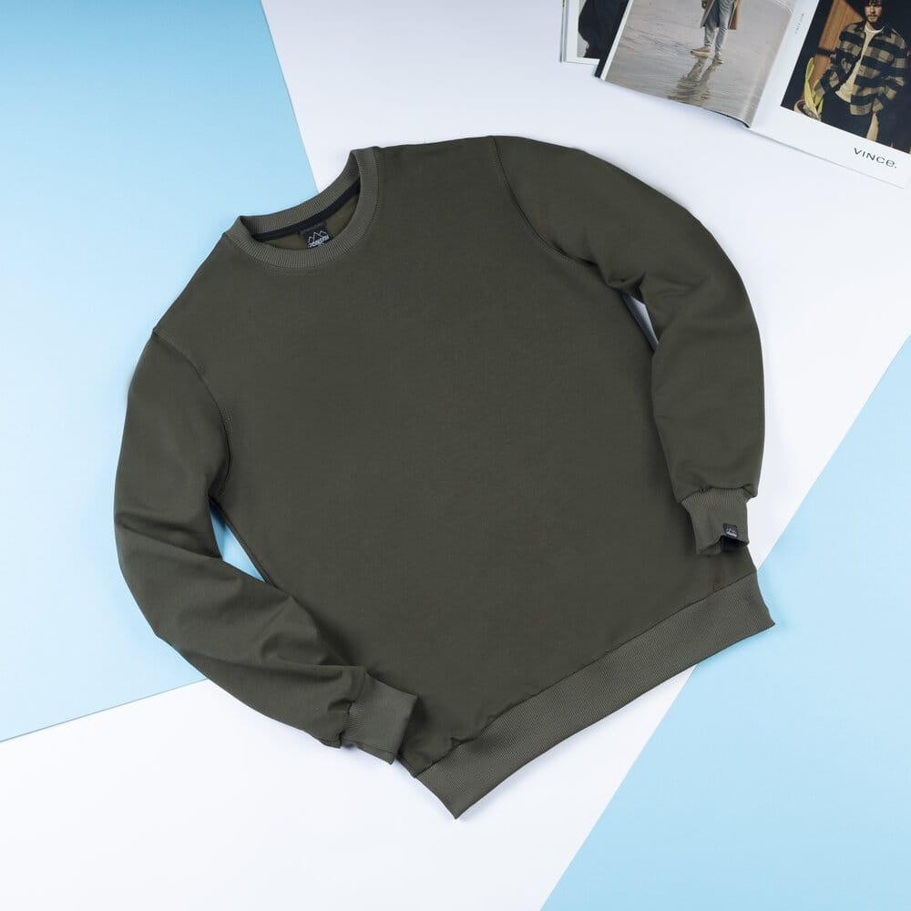 Світшот чоловічий однотонний хакі Pobedov 001 Київ - фото 1