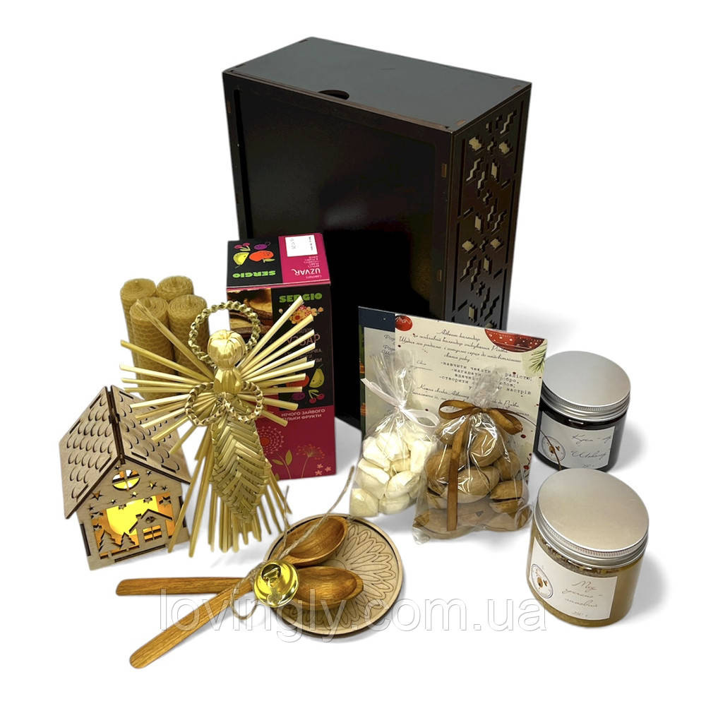 Рождественский набор ручной работы из Украины – свечи адвента, мед, узвар, ангел, домик Ирпень - изображение 8