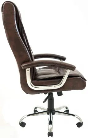 Офісне Крісло Керівника Richman Burgas Titan Dark Brown Хром М3 MultiBlock Коричневий Київ
