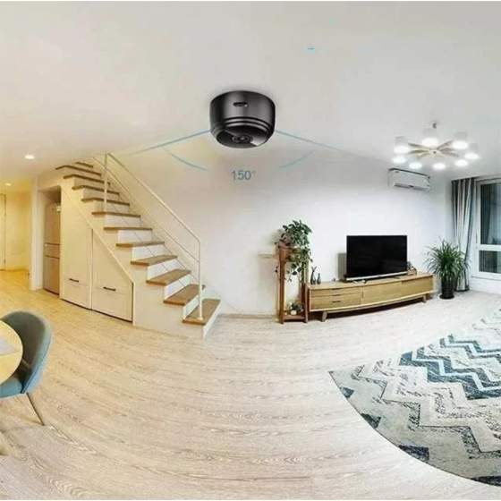 Беспроводная мини камера IP с WiFi и датчиком движения FullHD 1080, A9, Чорная / Камера видеонаблюдения Киев