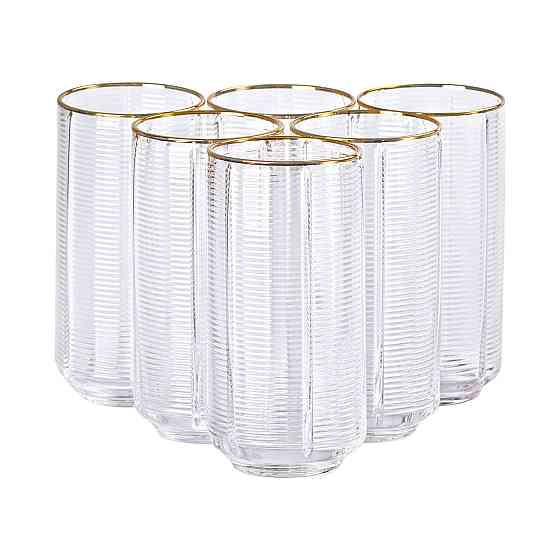 Набір з 6 склянок, 400 мл, для лимонаду, води, соку та коктейлів HP-16-12 Коломыя