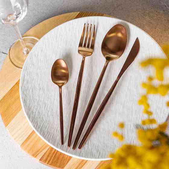 Yiwu Набір столових приборів 24 предмети столовий набір на 6 персон Бронза HP-20-18 Коломыя