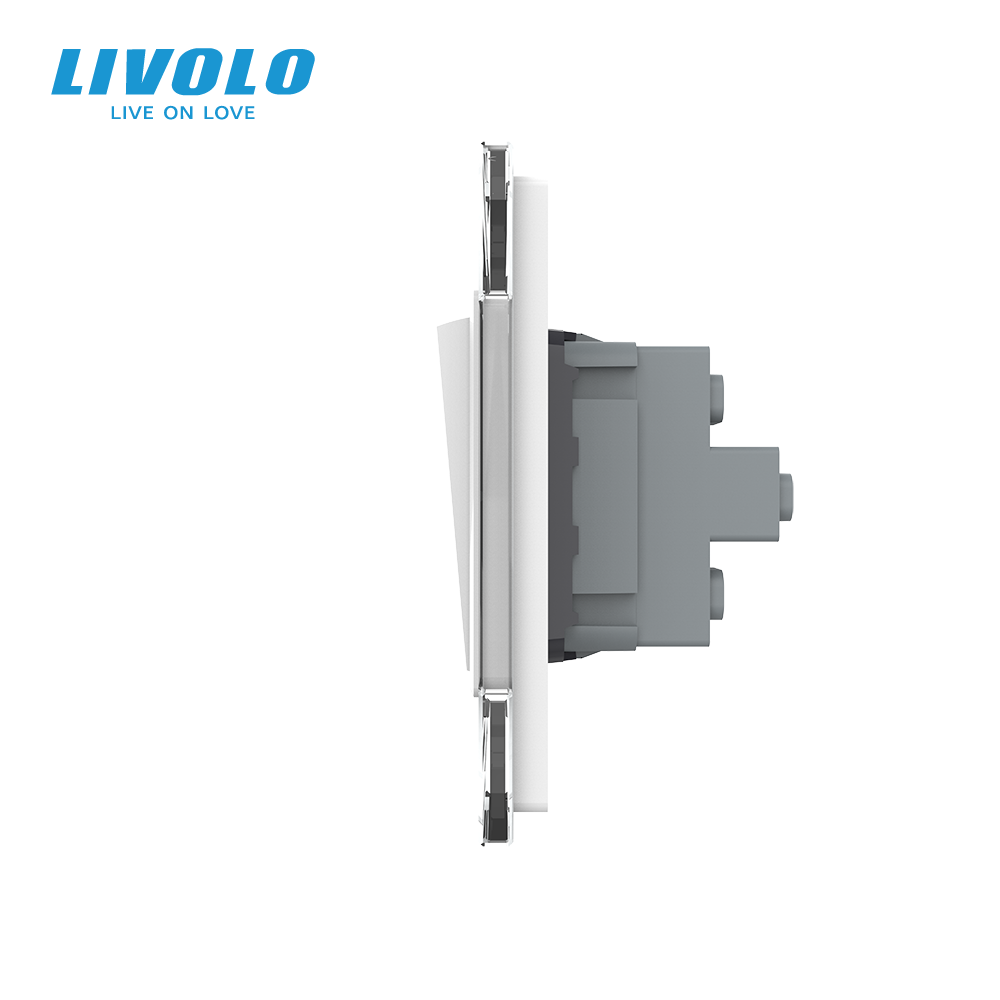 LIVOLO Трьохклавішний вимикач (1-2) Livolo білий скло (VL-C7K1K2-11) Коломия - фото 6