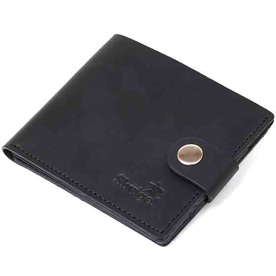 Матовое мужское винтажное портмоне Shvigel 16453 Черный Киев