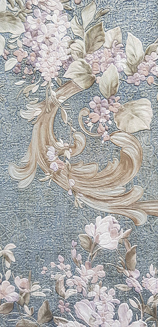 Шпалери вініл на флізеліні AdaWall Signature1.06х10 квіти гілки листя структурне рожеве бузкове золото 3д Київ - фото 4