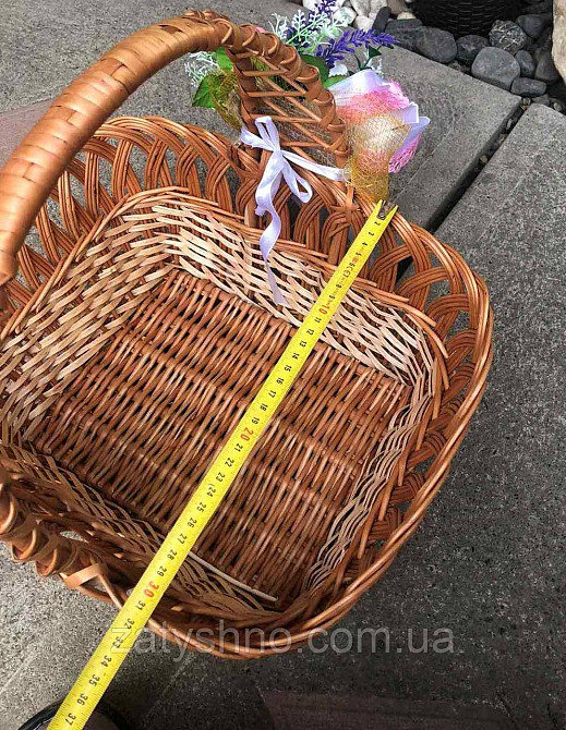 Пасхальний кошик натуральний з прикрасами Київ - фото 3
